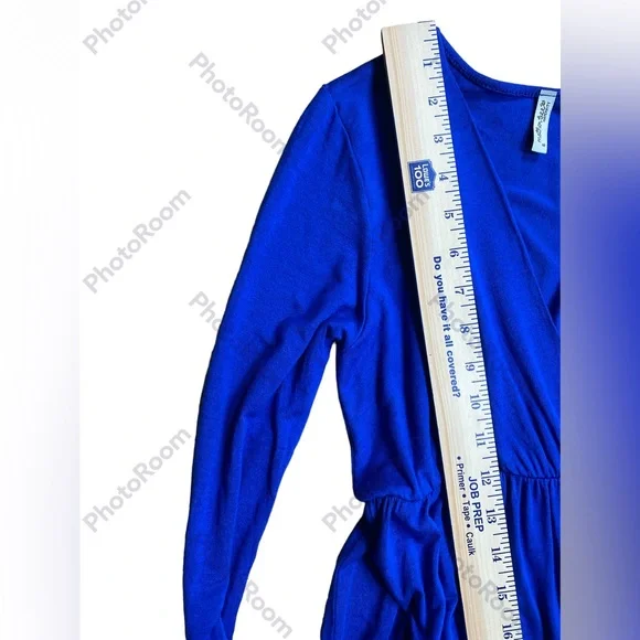 Mother Bee Maternity royal blue 3/4
sleeve ruched dress empire waist Size Small - Picture 11 of 12
